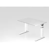 Hjh OFFICE PRO UNDA 12 W - 120 x 80 höhenverstellbar Weiß/Weiß