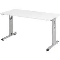 Hjh OFFICE PRO MEGA 614 S - h?henverstellbar 140 x 67 Wei?/Silber