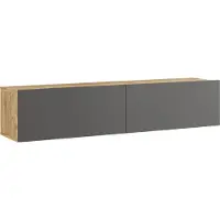 En.casa Fernsehtisch 'Lapinlahti' 140 x 31,5 x 29,5 cm Eiche rustikal / Anthrazit