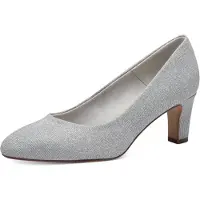 Tamaris Damen Pumps Textil, metallic, 41 EU