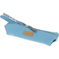 Pelikan Faulenzer Eco Twist Blue/Grey, Weiches Federmäppchen, Recyceltes Polyester, Blau, Grau, Einfarbig, Reißverschluss, 240 mm