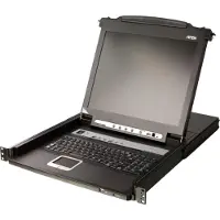 Aten CL5716MW KVMP-Switch 16-fach mit 17.3"-Display, USB, PS/2, VGA, 19"-Rackmontage, DE-Layout