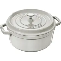 Staub Round Cast Iron Pot - 2.2 ltr White Truffle