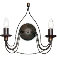 Ideal Lux Shabby Chic-Provençal Court Metall Schwarz 2 Lichter E14