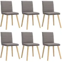 vidaXL Esszimmerstühle 6 Stk. Taupe Stoff