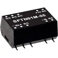Meanwell SFTN01L-05, 4.5 - 5.5 V, 1 W, 5 V, 0,2 A, RoHS, 15,2 mm