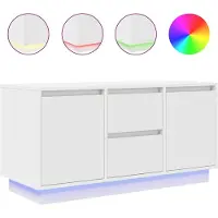 vidaXL TV-Schrank mit LED-Leuchten Weiß 100x41x50 cm