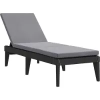 The Living Store Sonnenliege mit Auflage Anthrazit 186x60x29 cm PP