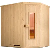 Weka Sauna "Element-Ecksauna VARBERG 1" vorgefertigte Elemente, isolierte Holztür