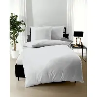 Kaeppel Bettwäsche "Uni", grau, B/L: 155cm x 220cm, 1 Stk., 1 Stk., Mako-Satin, B/L: 80cm x 80cm, 2 Stk., Mako-Satin, Obermaterial: 100% Baumwolle, Bettwäsche, Bettwäsche, Unifarben