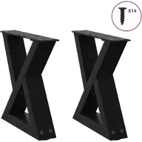 vidaXL Couchtischbeine 2 Stk. Schwarz 40x(30-31,3) cm Stahl