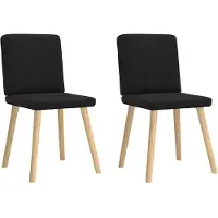 vidaXL Esszimmerstühle 2 Stk. Schwarz Stoff
