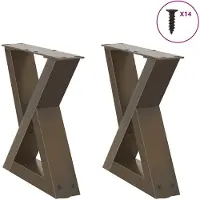 vidaXL Couchtischbeine 2 Stk. Naturstahl 40x(30-31,3) cm Stahl