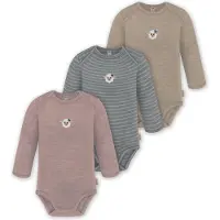 Normani 3er Pack Baby Merino Body Langarm „Auckland" - 9375