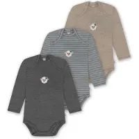 Normani 3er Pack Baby Merino Body Langarm „Auckland" - 9383