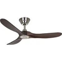 CasaFan Deckenventilator ECO GENUINO, chrom/nussbaum, Ø 122 cm leise Eco Genuino, Holz dunkel, für Wohn- / Esszimmer, Holz, Modern