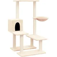 vidaXL Kratzbaum mit Sisal-Kratzsäulen Creme 94,5 cm