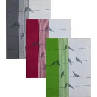 Kracht 3er Pack Halbleinen Geschirrtücher Zugvögel