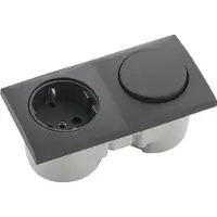 Berker Integro Flow Steckdose mit Schalter - Einbausteckdose mit integriertem Schalter, anthrazit