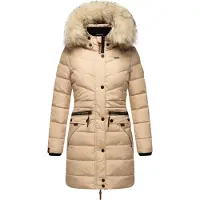 NAVAHOO Steppmantel "Paula" stylischer Winter Parka m. edlem Fellimitat