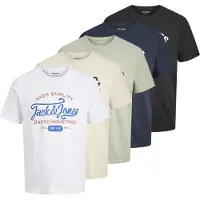 Jack & Jones T-Shirt "T-Shirt JJLEOGRA TEE CREW NECK 5PK 5er Pack"