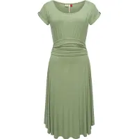 Ragwear Sommerkleid "Yvone Solid" Ohne Taschen leichtes Jersey-Kleid mit Taillengürtel