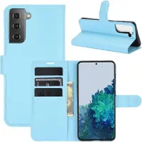 König Design Hülle Handy Schutz für Samsung Galaxy S21 Case Cover Tasche Etuis Bumper Blau
