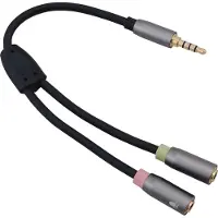 Helos Adapterkabel, Klinke 3,5mm St./2x Klinke 3,5mm Buchse, PREMIUM, schwarz Klinke 3,5mm Stecker/2x Kli