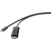 Renkforce USB-C / HDMI Adapterkabel USB-C Stecker, HDMI-A Stecker 1.80 m Schwarz UHD 4K @ 60 Hz RF-4531592 USB-C-Dis