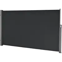 Pro-Tec Seitenmarkise 180 x 300 cm Schwarz Sichtschutz Markise Sonnen- & Windschutz