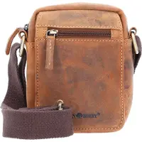 Green Burry GREENBURRY Leder Umhängetasche Vintage Travel - 2 Crossbody Bag Brown braun