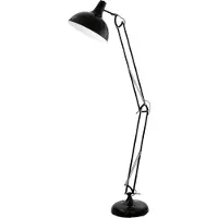Eglo BORGILLIO Stehleuchte Stehlampe Lampe - L38 x H190 cm - schwarz - 1X60W exkl. - IP20