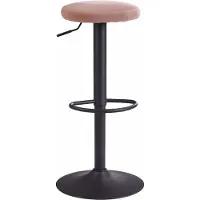 Wohnling Barhocker Samt Rosa Hocker ohne Lehne 58 - 79 cm Küchenhocker Stoff / Metall 100kg Design Barstuhl Tresenhocker Drehbar Bistrohocker