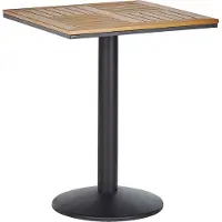 Beliani Gartentisch Hellbraun Kunstholz Schwarz Metall quadratisch 60x60 cm Industrie Outdoor Indoor Gartenausstattung Terrasse Balkon Möbel
