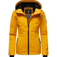 MARIKOO Outdoorjacke "Brombeere" Sportliche Übergangsjacke mit Kapuze und schützendem Kragen