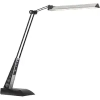 Brilliant LED Schreibtischleuchte Jaap | praktische Bürolampe | Kunststoff/Metall | schwarz/chrom | Arme einstellbar | 3 Stufen Touchdimmer