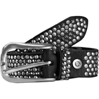 B.belt Gürtel - 35mm Leder- Nietg?rtel Q. 6483 - Gr. 90 - in Schwarz - für Damen
