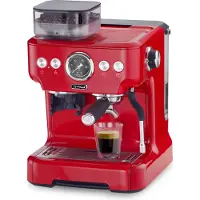 Trisa Barista Plus, Espressomaschine, 2,7 l, Kaffeebohnen, Eingebautes Mahlwerk, 2300 W, Schwarz, Rot, Silber