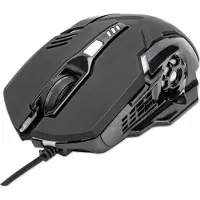 Manhattan 179256, rechts, Optisch, USB Typ-A, 3200 DPI, Schwarz