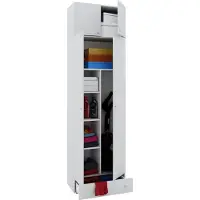 VCM Mehrzweckschrank "Holz Besenschrank Staubsauger Putzschrank Vandol", weiß, B:70cm T:40cm, Obermaterial: 100% Holz Wood., Schränke, Mehrzweckschrank