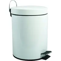 MSV Bad/Toiletten-Treteimer - weis - 5 Liter - 20 x 28 cm