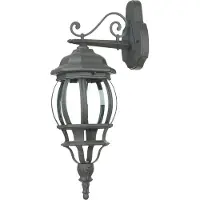 Licht-Erlebnisse Außenwandleuchte Garten Hof IP44 Anthrazit E27 Glas Aluminium Rustikal Außenwandlampe