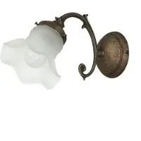Licht-Erlebnisse Wandleuchte Weiß Bronze E14 Messing Floral Wandlampe
