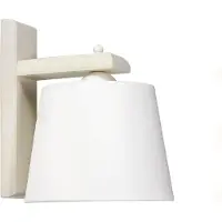 Licht-Erlebnisse Wohnliche Wandleuchte Holz Stoff hell gemütliches Design E27 Wohnzimmerlampe Schlafzimmerlampe