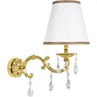 Licht-Erlebnisse Wandleuchte Gold E14 Echt-Messing Klassisch Wandlampe
