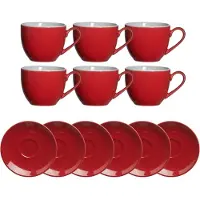 Ritzenhoff & Breker DOPPIO Espressotasse mit Untertasse 80 ml 6er Set rot