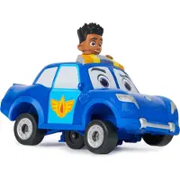 Firebuds Disney Junior Firebuds, Jayden und Piston Spielzeugauto mit Rückzugmotor und Donut-Drift-Action, Kinderspielzeug für Jungen und Mädchen, Polizeiwagen, 3 Jahr(e), Kunststoff, Schwarz, Blau, Weiß