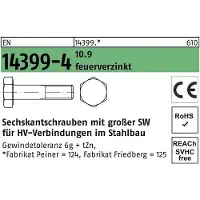 Peiner Sechskantschraube EN 14399-4 M 24 x 260 10.9 feuerverzinkt