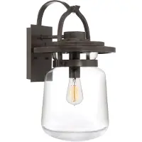 QUOIZEL Elstead Lasalle Außen-Außenwandleuchte E27 49cm Westliche Bronze Klar IP44