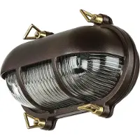 Licht-Erlebnisse Wandleuchte außen Echt-Messing Glas IP64 E27 rostfrei Maritim Bullauge Außenlampe Garten Haus